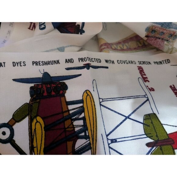 VINTAGE AIRPLANE 5th Avenue Designs Fabric 27"x50" - Picture 5 of 5